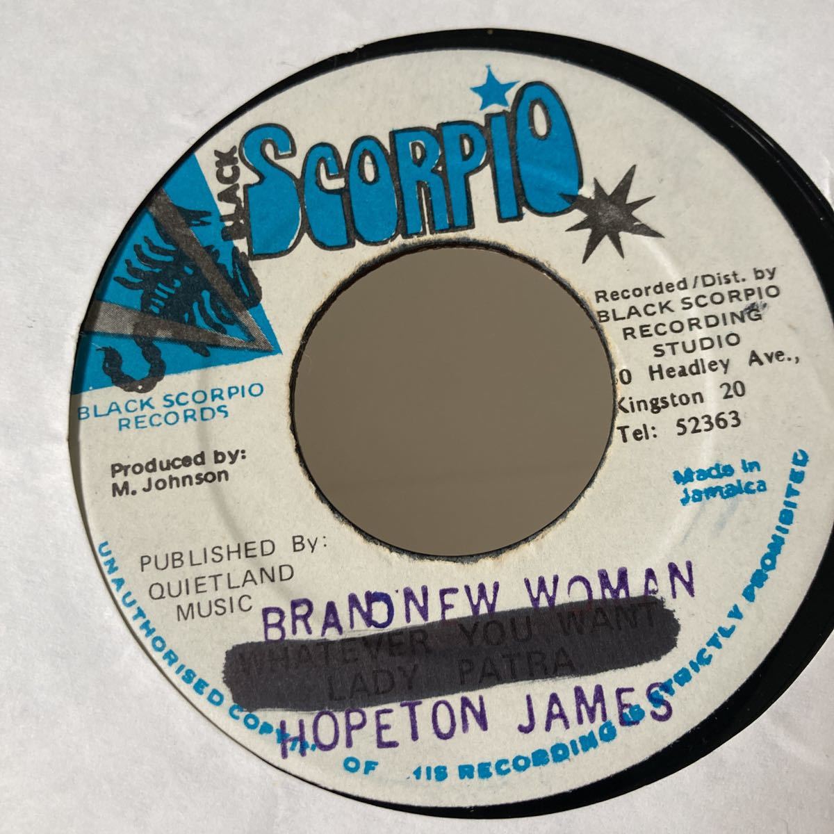 HOPETON JAMES、bran new woman、7インチ、ラヴァーズロック、レゲエ、reggae、lovers rock拍卖