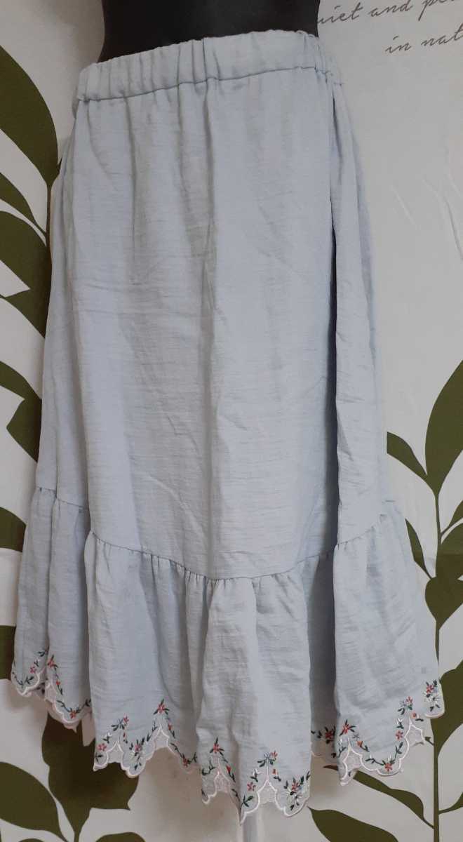 Y 4/2 dazzlin フレアースカート サイズ M ブルー系 新品未使用 ウエストゴム仕様拍卖