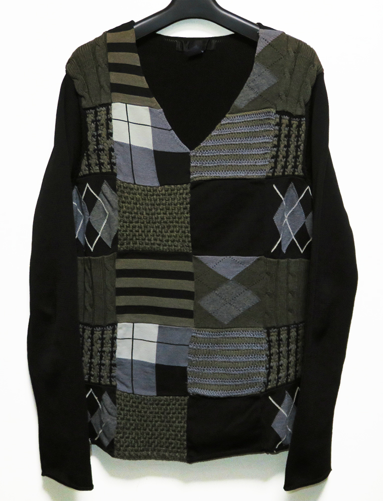 COMME des GARCONS SHIRT 11AW ポリ染色加工パッチワークニット XS 美品 コムデギャルソンシャツ拍卖