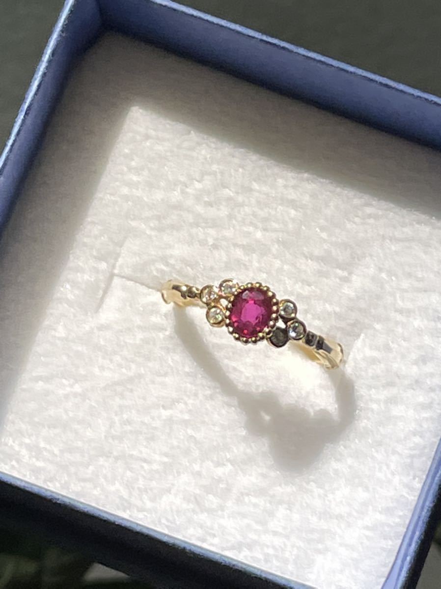 Shin Jewelry ルビー ダイヤモンド リング K18 サイズ13.5号 天然石 アンティーク 昭和クラシック拍卖