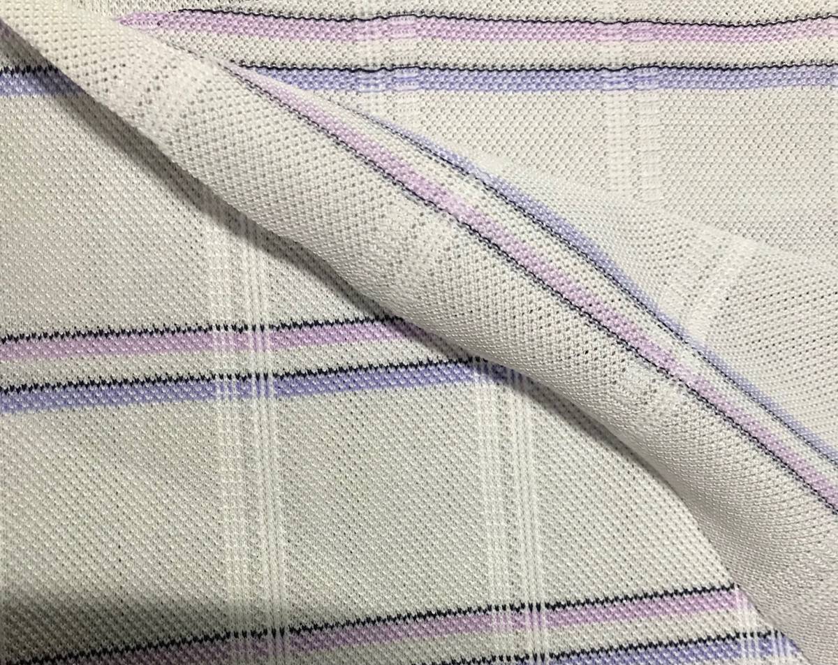 生地カノコ風チェックニット ライトグレー系 約180cm巾約1mカット ハンドメイトに♪拍卖