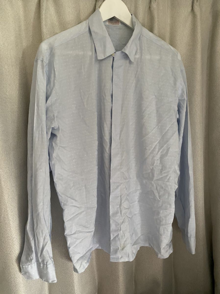 ★ジャックペルネ フライフロント シャツ フランス ライトブルー拍卖