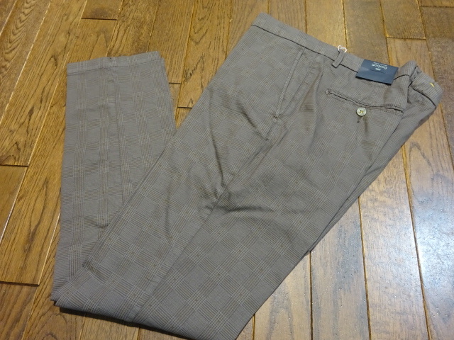 激安!新品 送料無料 イタリア バルバッティー グレンチェックパンツ ブラウン 50拍卖