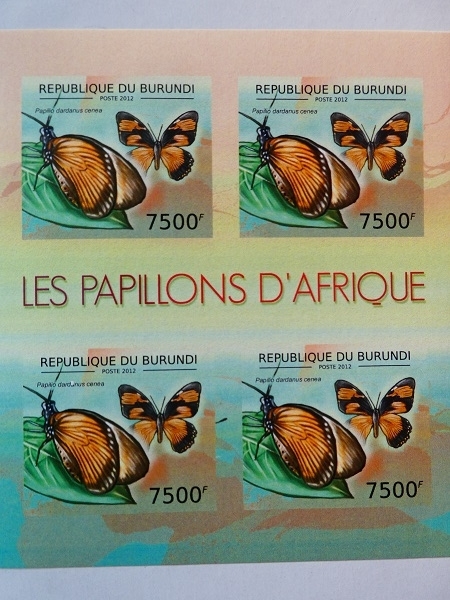 ブルンジ切手『蝶』無目打 2012 A-a拍卖