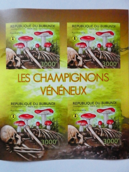 ブルンジ切手『きのこ』無目打 2012 B-b拍卖