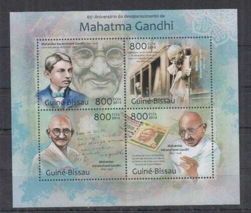 ギニアビサウ切手『ガンジー』(没後65周年) 4枚シート 2013拍卖