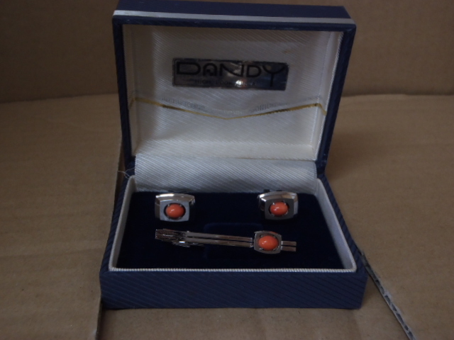 【中古品】DANDY ダンディ HIGH LOOK U.S.A. カフス ネクタイピン 3点セット メンズアクセサリー拍卖