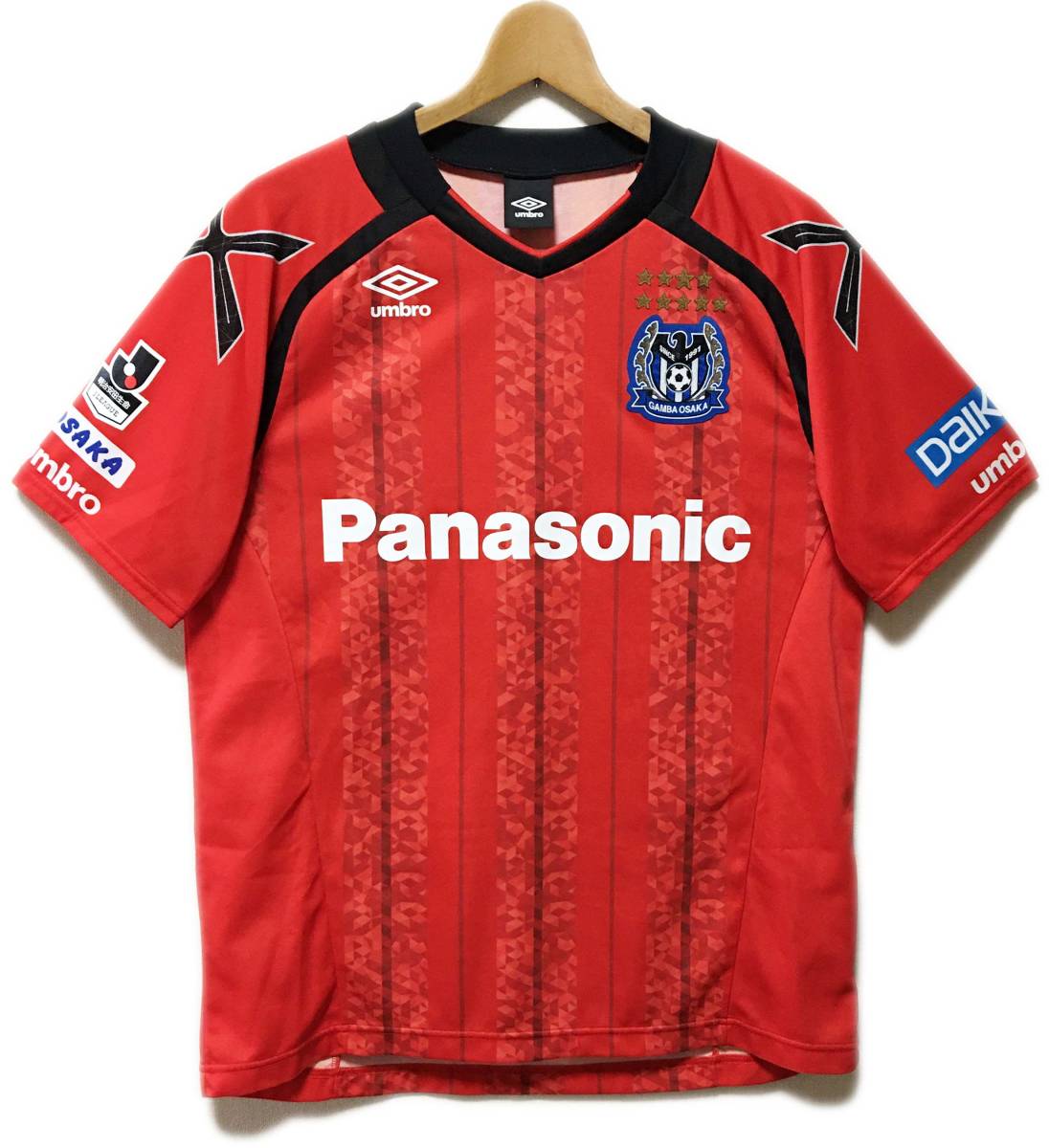 ■中古■アンブロ■ガンバ大阪 2017 GK レプリカユニフォーム(レッド)■半袖■M-Lサイズ拍卖