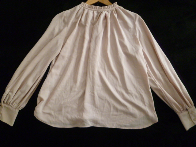 earth music&ecology/アースミュージック&エコロジー△くすみピンク系フリルネックリボンブラウスカットソーF/長袖トップス△T615拍卖