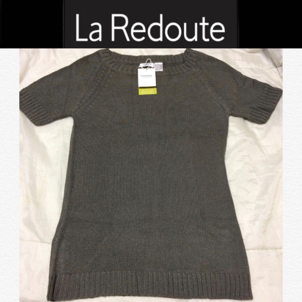 新品タグ付き☆フランス購入 La Redoute 半袖ニットセーター M カーキ 38/40 ラルドゥート インポート拍卖