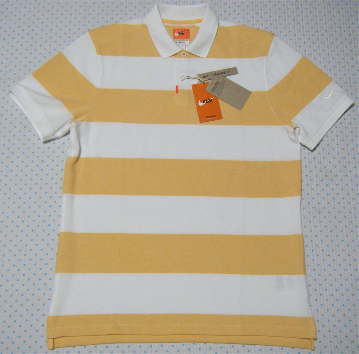 ナイキ NIKE DRI-FIT THE NIKE POLO ゴルフ用高機能/涼感ポロシャツ 白系 サイズ L 鹿の子素材 吸汗速乾/通気機能 定価 7,700円拍卖