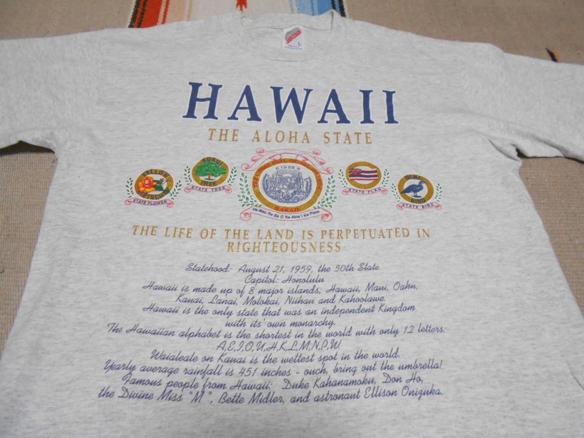 1980年代RUSSELL JERZEES HAWAII THE ALOHA STATEビンテージTシャツ MADE IN USA VINTAGEオールドサーフ サーファー フラダンス ハワイ拍卖