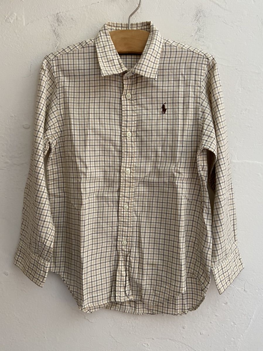 【送料無料】中古 RALPH LAUREN ラルフローレン 長袖シャツ チェック柄 サイズ120拍卖