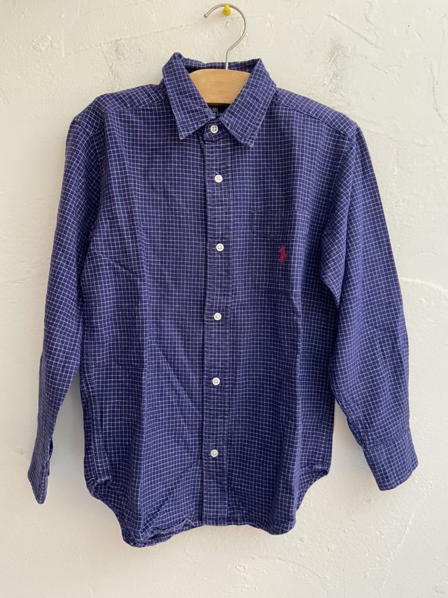 【送料無料】中古 RALPH LAUREN ラルフローレン 長袖シャツ チェック柄 サイズ6拍卖