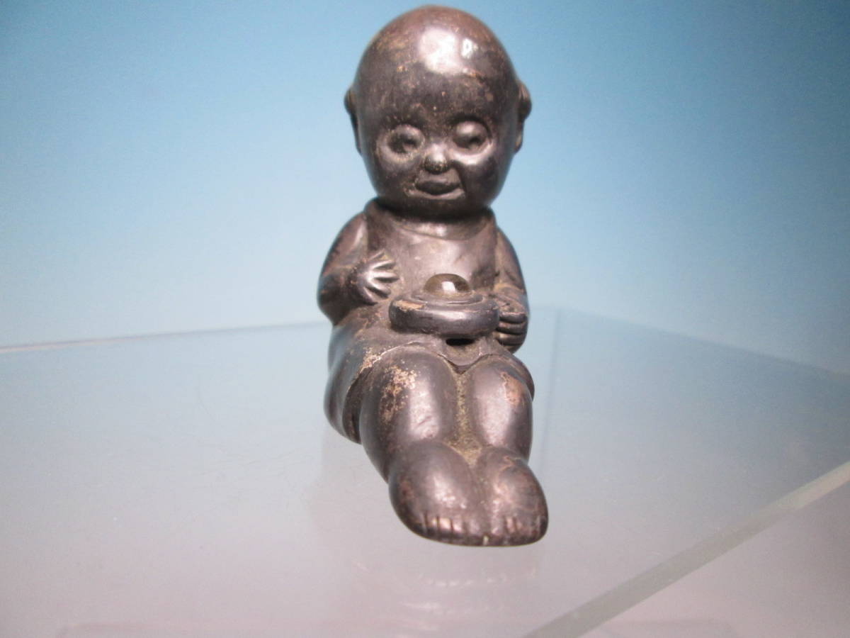 ☆書道具 アンティーク・珍品 銀製 懐中時計とキューピ-さんの水滴 73,34g拍卖