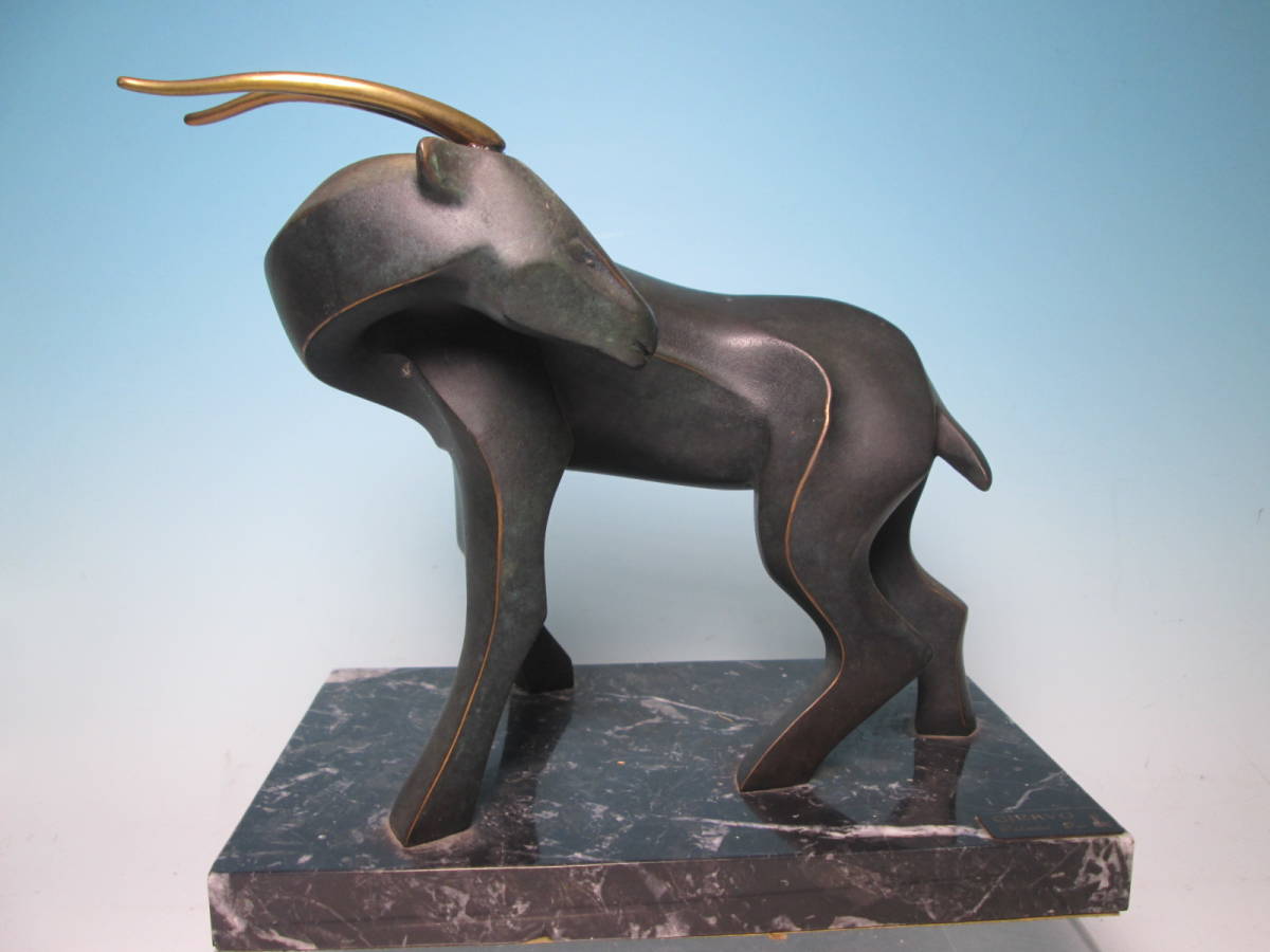 ☆CIERVO Galvadar Gas『インパラ』大理石台付 ブロンズ置物拍卖