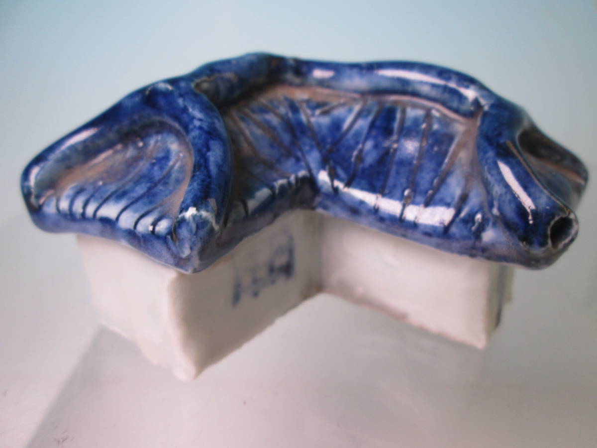 ☆アンティーク・書道具 藍の綺麗な家型の大振り水滴拍卖