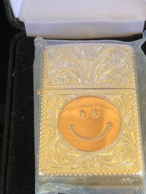 Zippo Silver King 五面掘#1 Design with Smiley拍卖