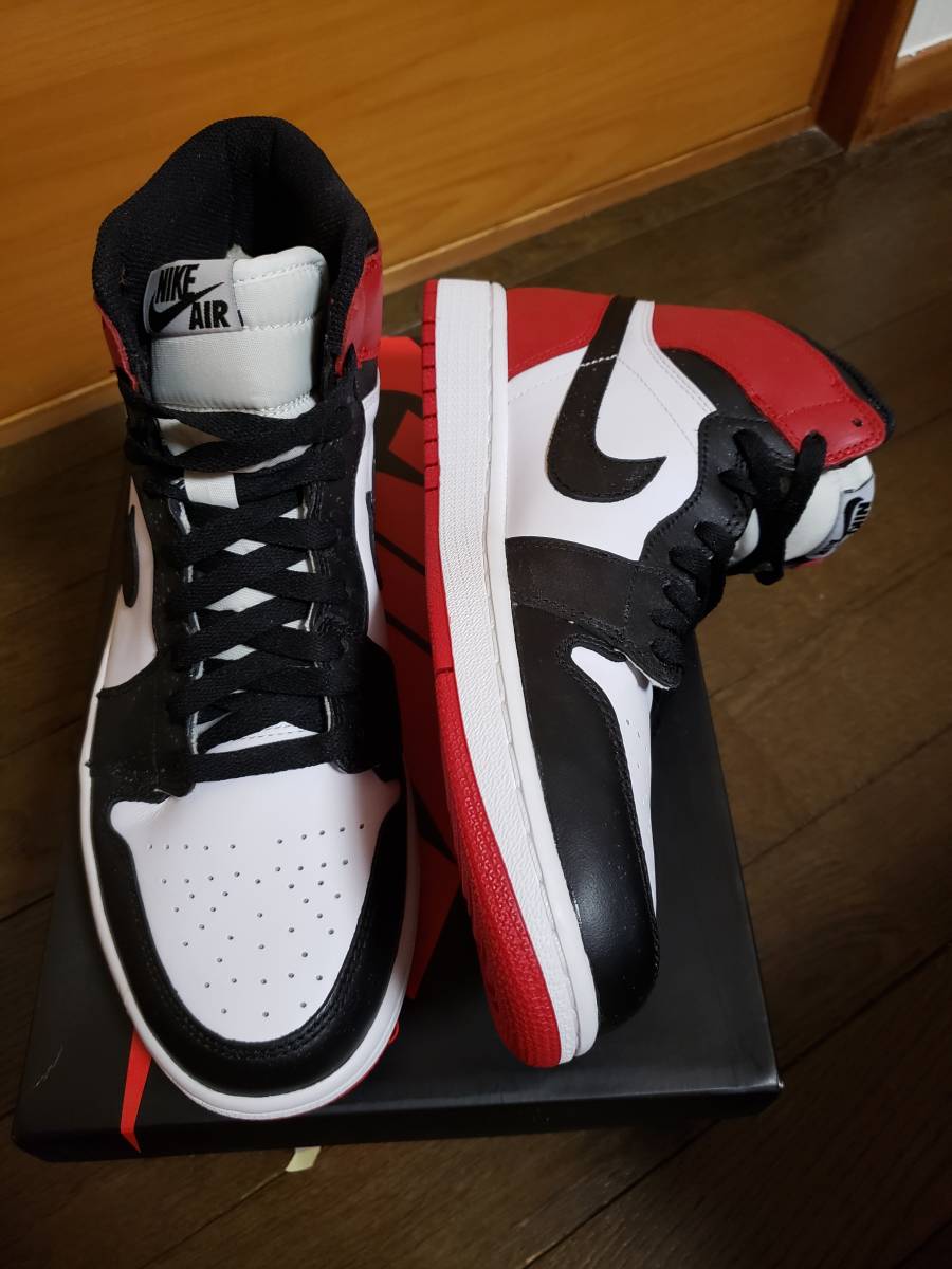 レア 新品 NIKE AIR MICHAEL JORDAN 1 Retro 2013 Black Toe Size 9.5 shoes / ナイキ ジョーダン 1 レトロ ブラックトウ 27.5 cm シューズ拍卖