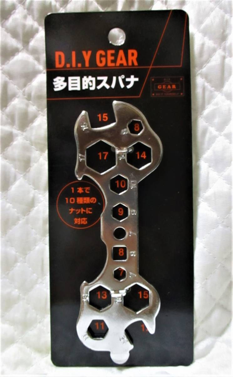 【 多目的 スパナ 】 1本で10種類のナットに対応! DIY 大工道具 ボルト ナット 工具拍卖