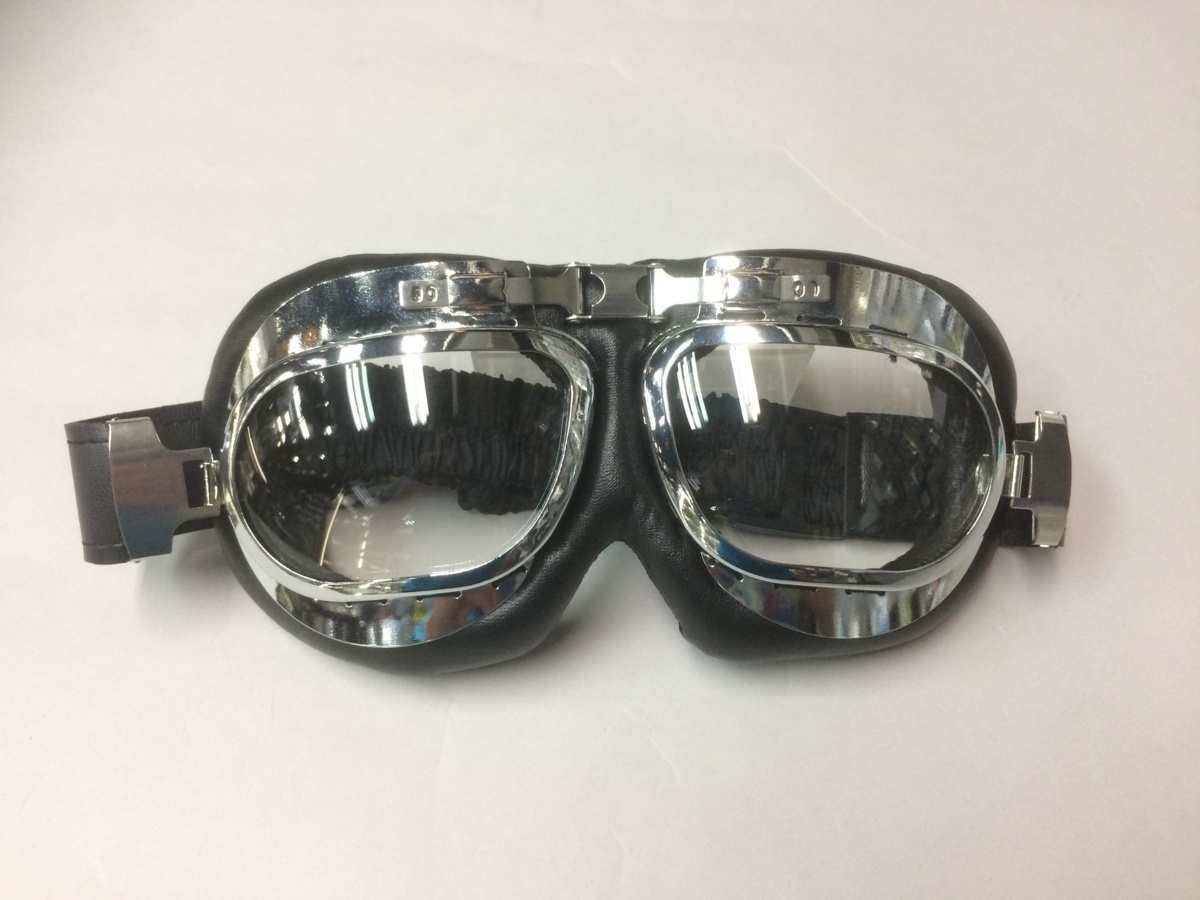 ビンテージゴーグル DX-12 ブラック/クロームフレーム クリアーレンズ拍卖