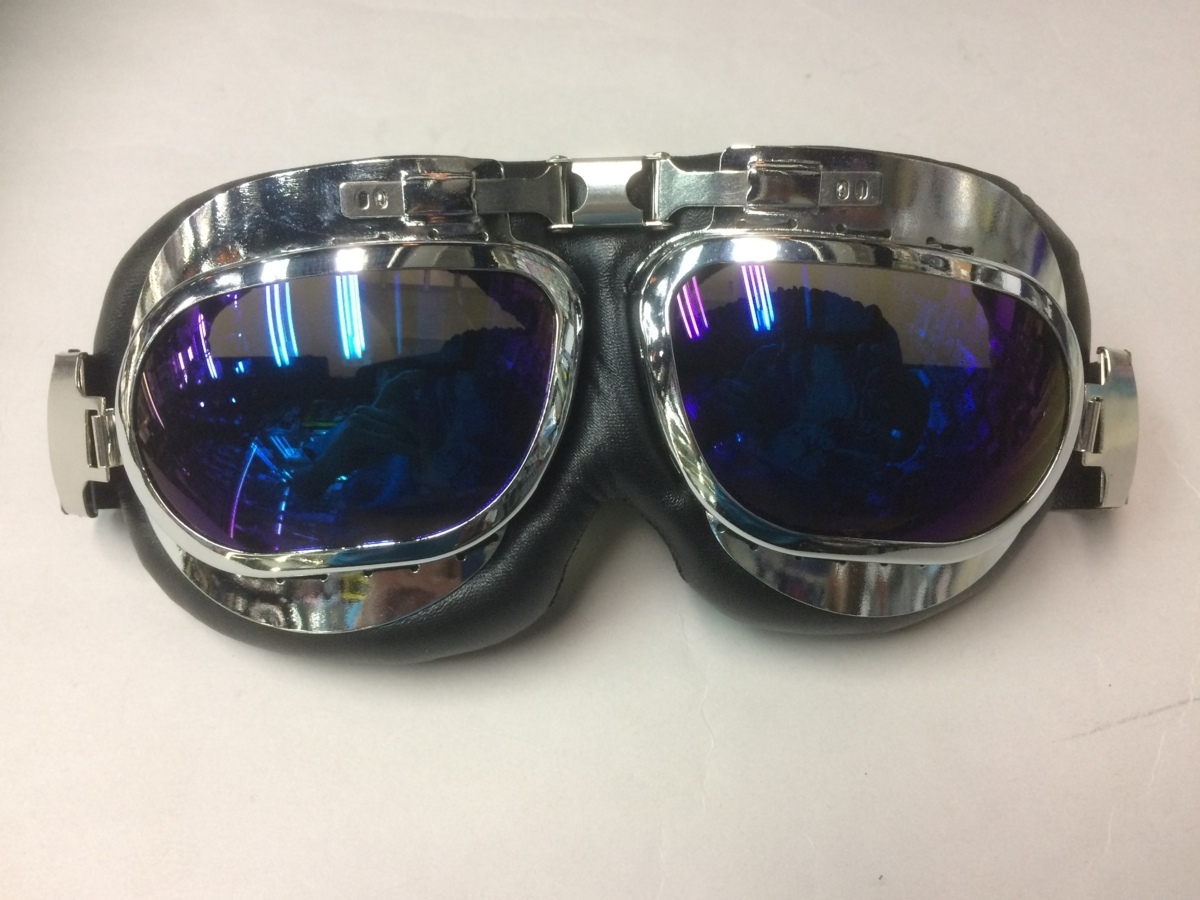 ビンテージゴーグル DX-12 ブラック/クロームフレーム ブルーミラーレンズ拍卖