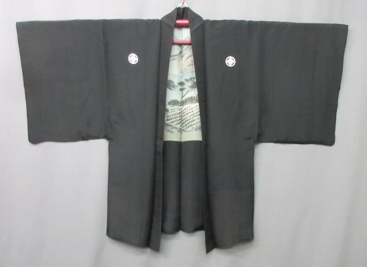 【政】29486 羽織 羽裏取り 山水 竹喬銘 正絹拍卖