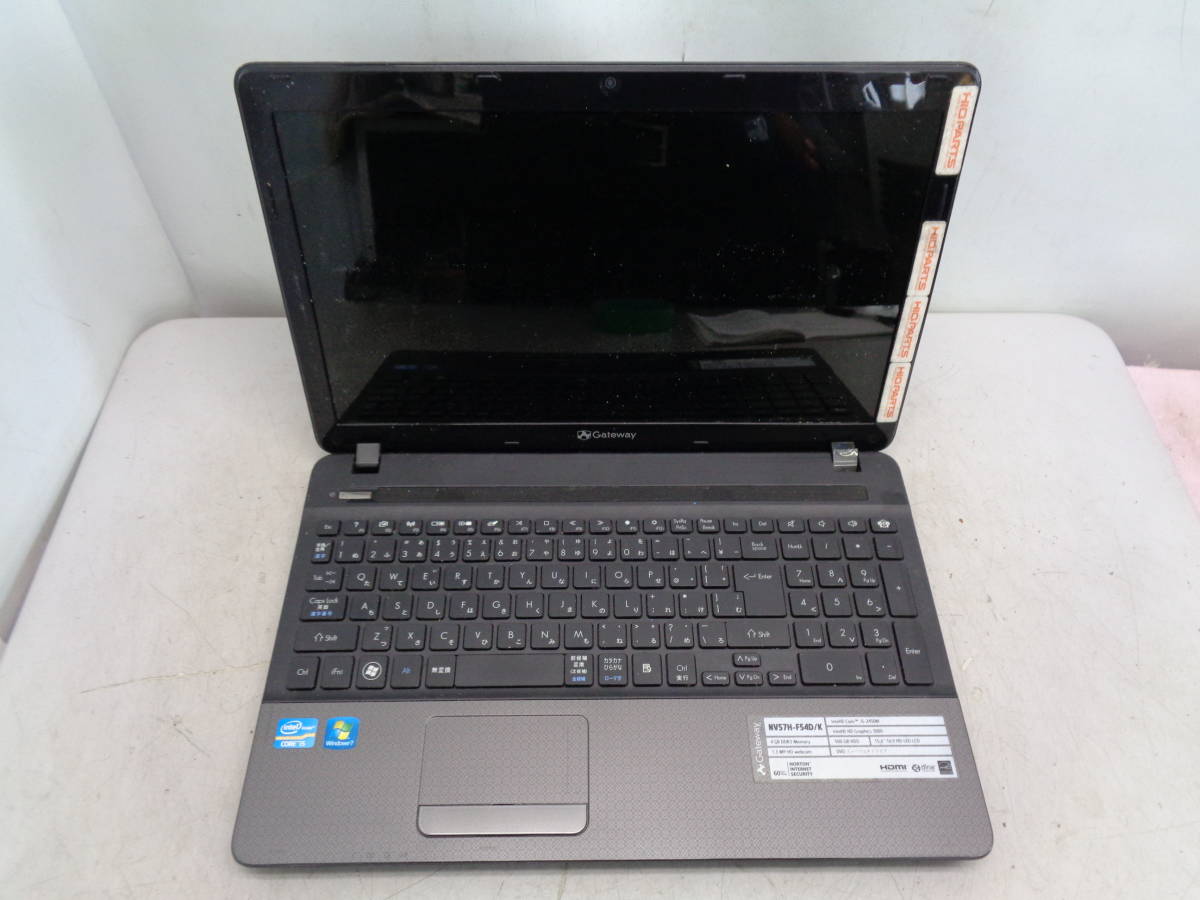 MK2537 ノートパソコン Gateway NV57H-F54D/K 本体拍卖