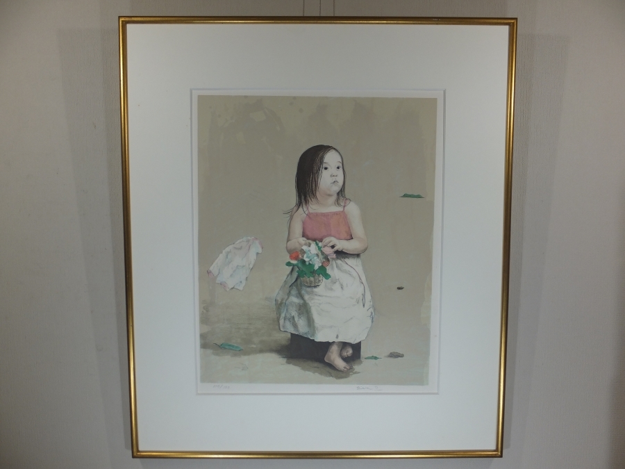 【真作保証】 大津英敏 リトグラフ 116/150 自筆サイン「AYAKA」 コレクター放出品 日本芸術院会員 独立美術協会会員 福岡県 熊本県拍卖