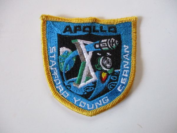 【送料無料】90s アポロ計画『アポロ10号』APOLLO STAFFORD刺繍ワッペン/パッチUSAアップリケ宇宙飛行士ロケットJAXAF計画 宇宙船 U1拍卖