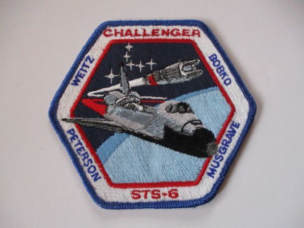 【送料無料】80s NASAスペースシャトル『CHALLENGER STS-6』刺繍ワッペン/パッチUSAアップリケ宇宙飛行士ロケットJAXAビンテージSPACE U2拍卖