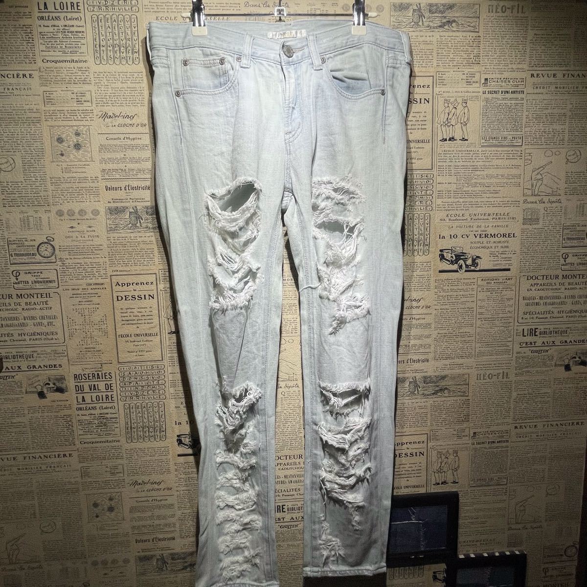 AZUL ay moussy デニムパンツ ダメージデニム クラッシュ size S拍卖