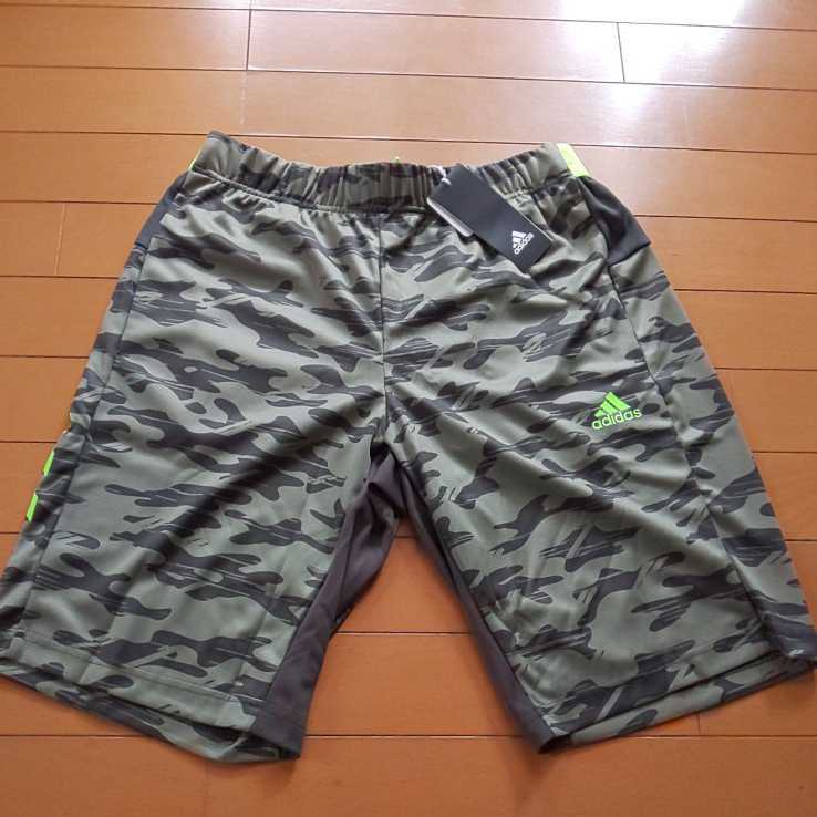 【グリーン・M】adidas アディダス 5T ハーフパンツ グラフィック 野球ウェア 部活 部屋着 送料230円拍卖