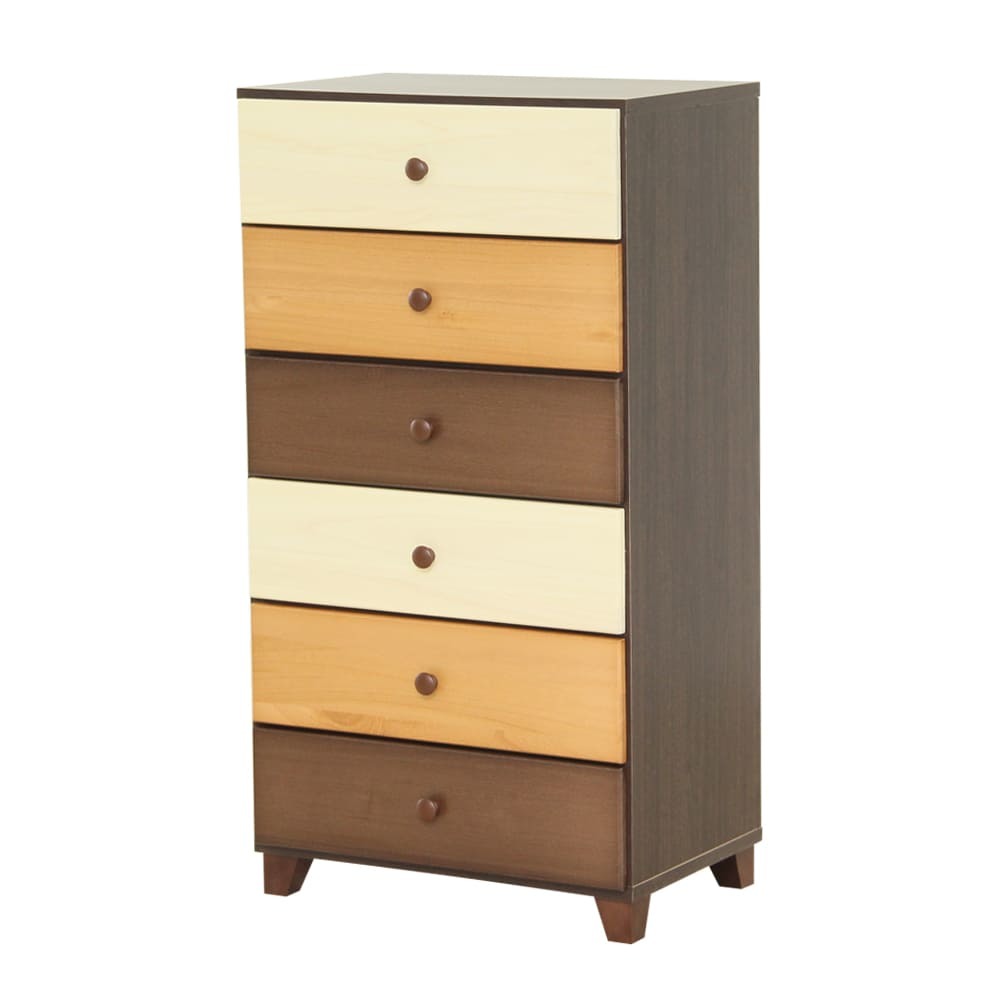 ブラウンを基調とした天然木ハイチェスト 6段 幅60cm Loarシリーズ 日本製・完成品|Loar-ロア- type1 SH-08-LR60-BR ブラウン拍卖