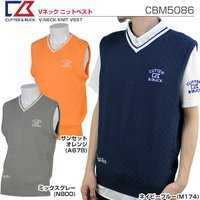 新品 カッター&バック CUTTER & BUCK 日本製 ゴルフ GOLF Vネック ニット ベスト CBM5086-A678-Mサイズ拍卖
