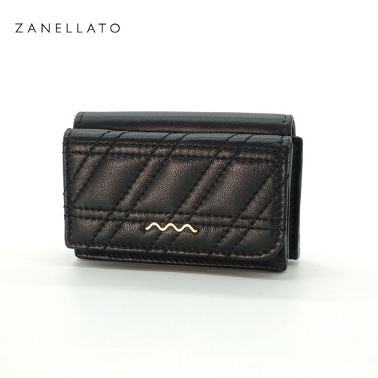 【定価3.6万・新品】ZANELLATO(ザネラート)ラムレザーミニウォレット COMPACT ZETA ブラック イタリア製拍卖