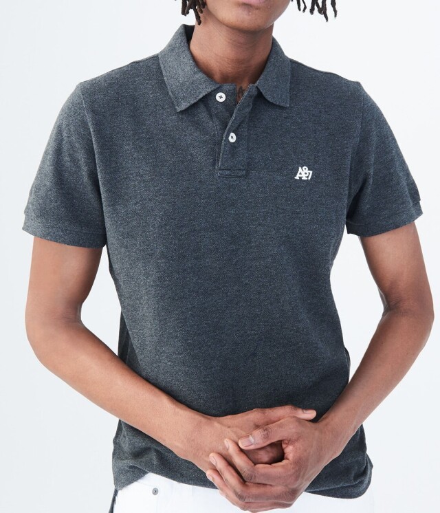 ●送料無料●大きいサイズ Aeropostale 半袖ポロシャツ(チャコールヘザーグレー)【USサイズ/3XL】拍卖