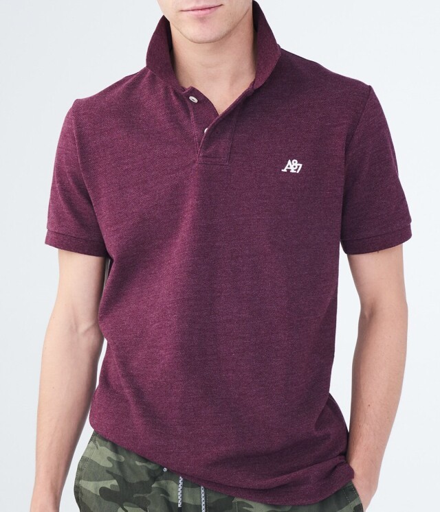 ●送料無料●大きいサイズ Aeropostale 半袖ポロシャツ(ダークバーガンディー)【USサイズ/3XL】拍卖