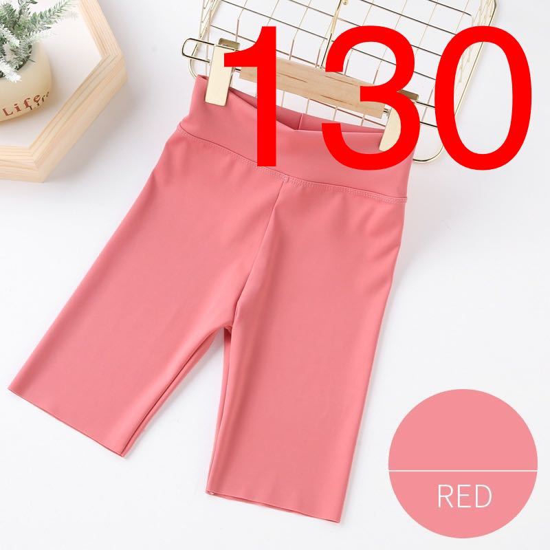 子供夏用 スリムハーフパンツ 130サイズ 赤拍卖