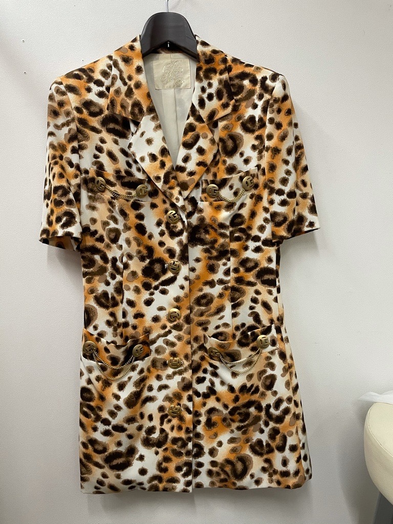 伊太利屋(イタリヤ) ポリエステル/ヒョウ柄/ロング丈/ジャケット☆サイズ7号拍卖