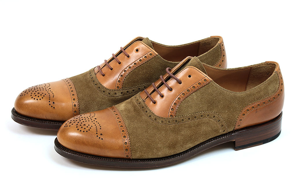 新品-YA497- ヤンコ セミブローグ ライトブラウン コンビ 8.5(27.0cm) YANKO拍卖