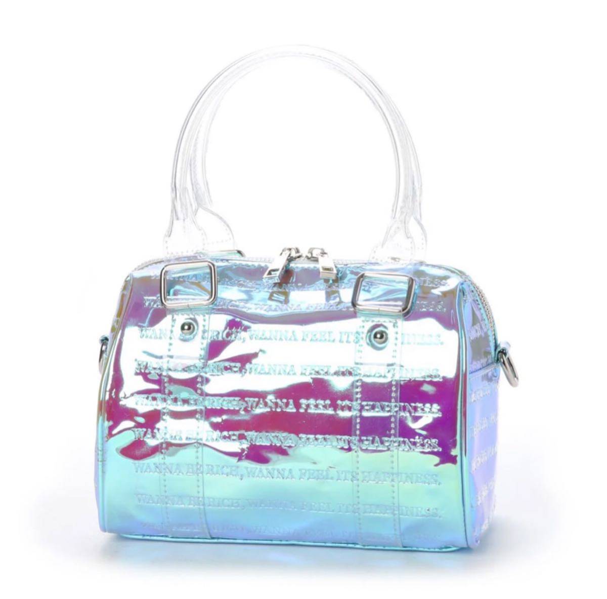 エックスガール X-girl x YURINO BOSTON BAG CLEAR オーロラ拍卖