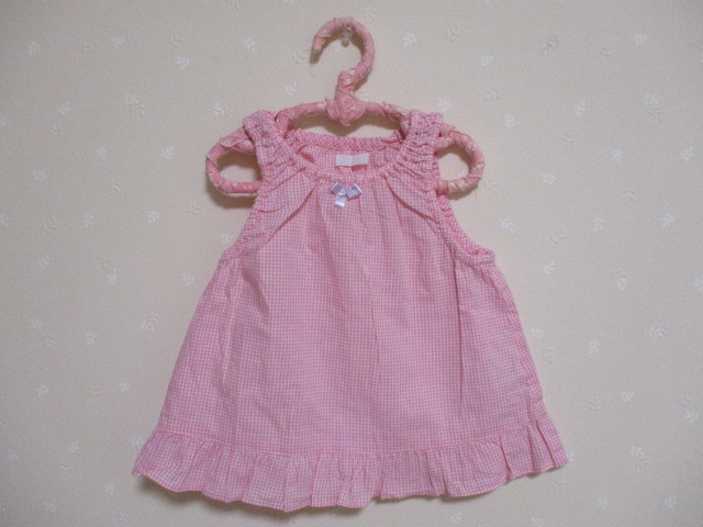 Ω べべ BEBE Ω★★ 可愛いギンガムチェック柄セットアップ ピンク 10626拍卖