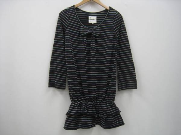 Smaddy スマディー チュニック ボーダー ブラック リボン M拍卖