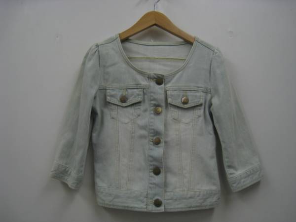 Joias ジョイアス ノーカラー デニムジャケット ライトブルー 1拍卖