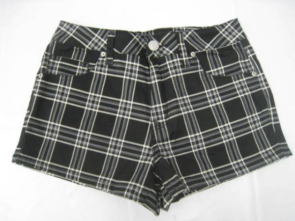 INGNI イング チェック柄ショートパンツ ブラック グレー M拍卖