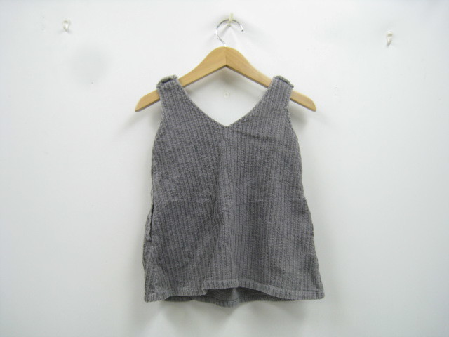 UNITED ARROWS GREEN LABEL RELAXING グリーンレーベルリラクシング 105cm コーデュロイ ノースリーブワンピース グレー拍卖