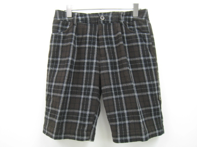良品計画 無印良品 チェック ウール ショートパンツ ブラウン系 サイズ61-87拍卖