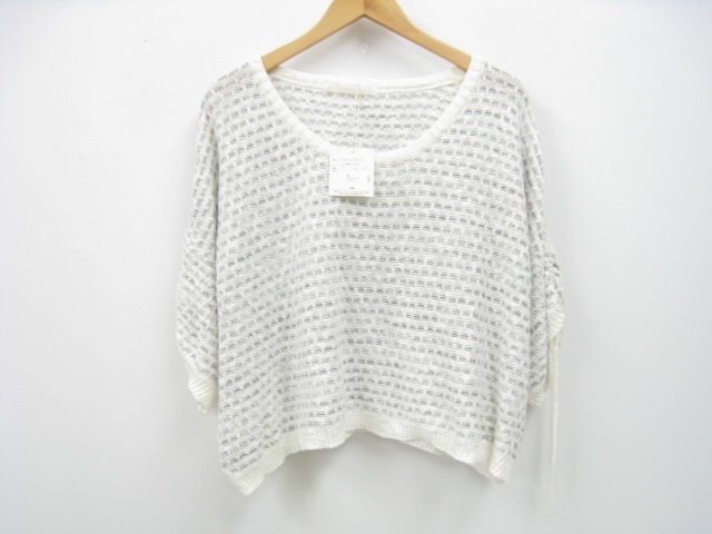 OLIVE des OLIVE オリーブデオリーブ ラーベン柄ボーダー ニットプルオーバー トップス F フリーサイズ ホワイト系拍卖