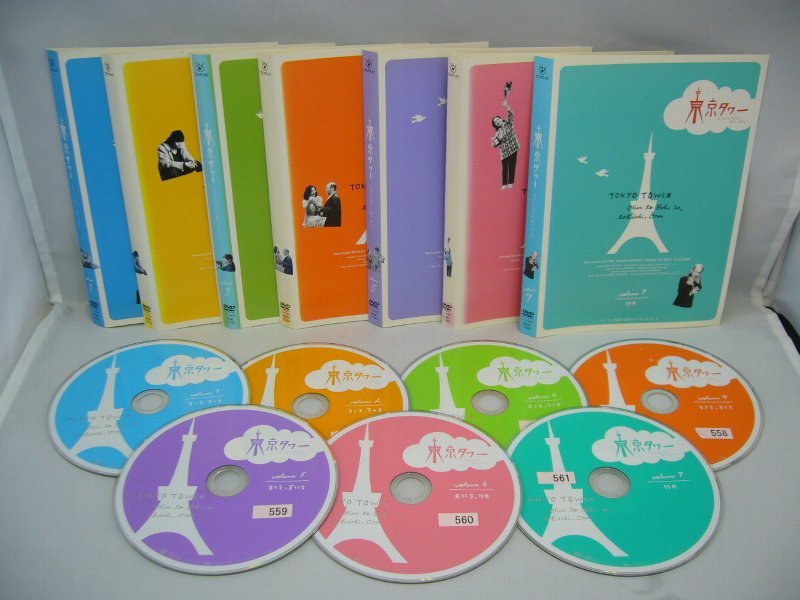 090-0908 送料無料 東京タワー オカンとボクと、時々、オトン 全7巻 ディスクとジャケットのみ レンタル版 ディスク中心部ヒビ有拍卖